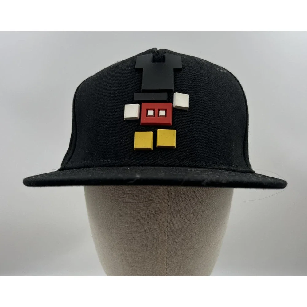 Neff Hat Disney Mickey Mouse Pixel 3D Rubber Snapback Black Red Adjustable Cap
